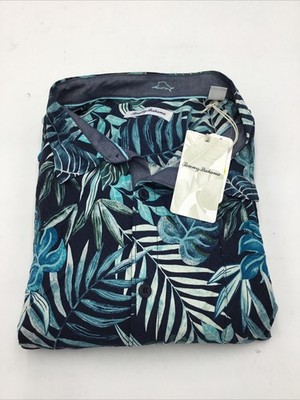 Tommy Bahama Mens Lavish Leaves Short Sleeve Shirt in  Ocean Deep Size 3XLB