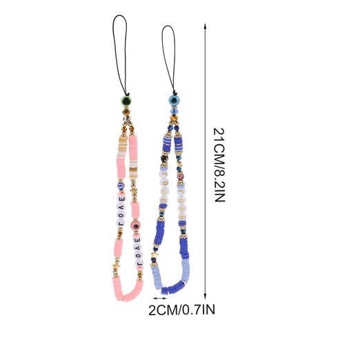 2 PCS Handy Kette Fräulein Perlenbesetzter Handyanhänger Armband Mit - 第 10/12 張圖片