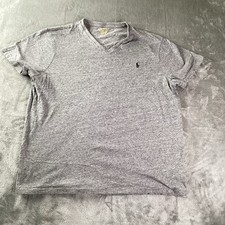 Polo Ralph Lauren Custom Slim Fit T Shirt Men  s XL Gray V Neck Short Sleeve