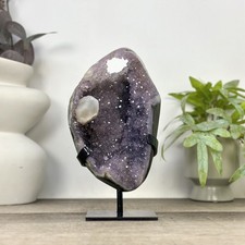 Natural Amethyst Geode with Calcite Crystal Inclusion. MWS3355