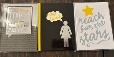 Set Of Three New Blank Hardcover Journal Notebooks 120 Sheets 6 x8 