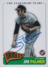 JIM PALMER AUTO Hand-Signed IP AUTOGRAPH Baseball Card TOPPS PRISTINE ORIOLES 