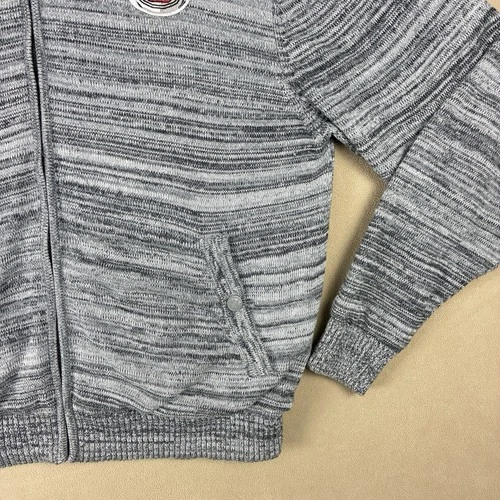 Play Cloths Fratellini Clown Knit Bomber Jacket XL Heather Charcoal 100% Cotton image 3
