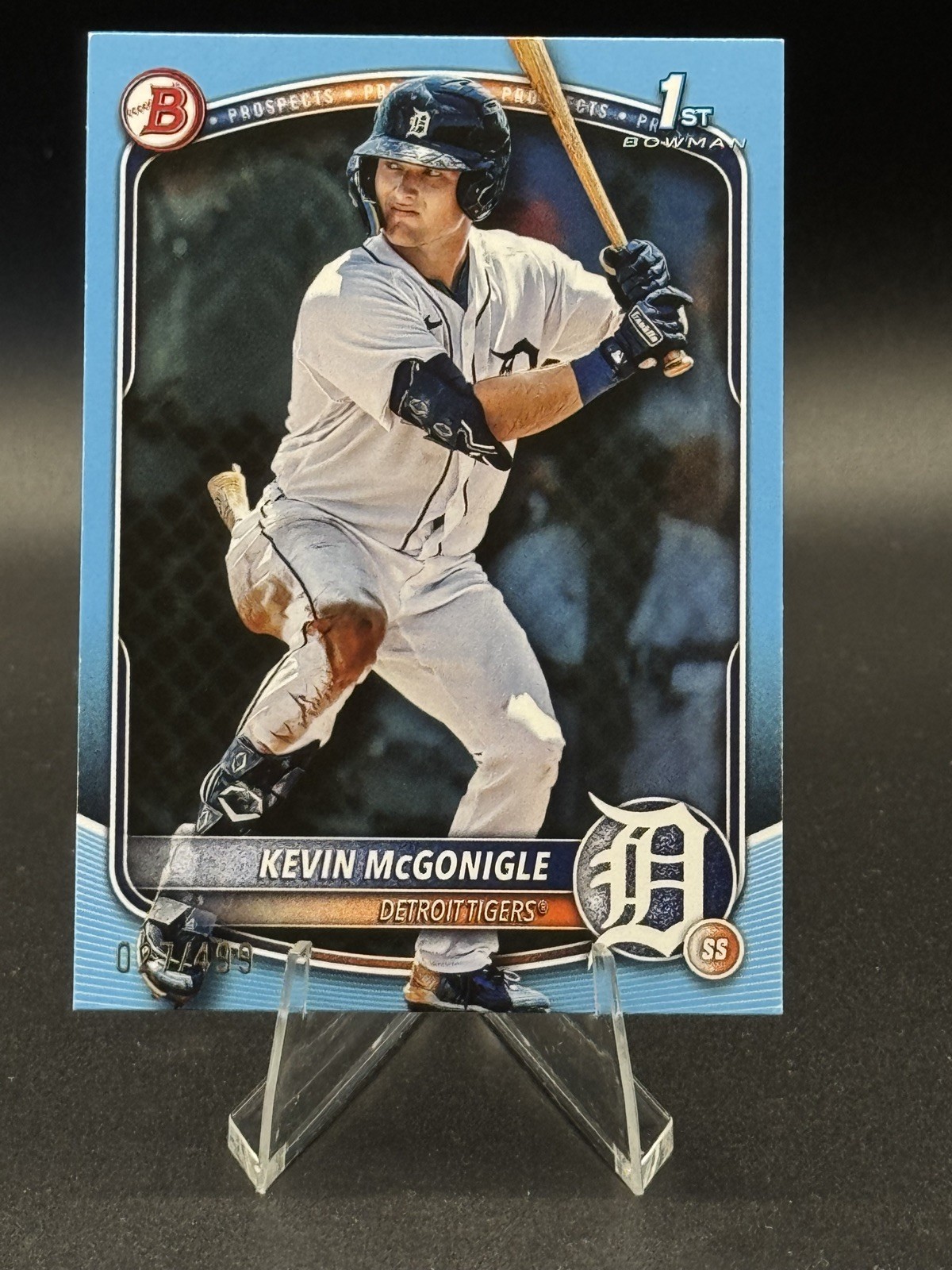 🔥 KEVIN MCGONIGLE 🔥 2025 BOWMAN #BP-79 SKY BLUE /499