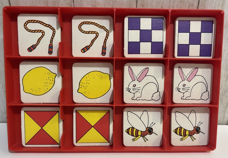 VTG 1980 The Original Memory Game w/Tray 36 Pairs Lid Instructions Complete - Image 4 of 4