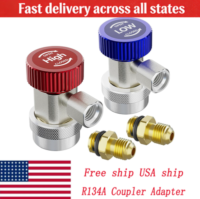 #ad 2Pack R134A Coupler Adapter Auto AC Manifold Gauge Low High HVAC $8.88