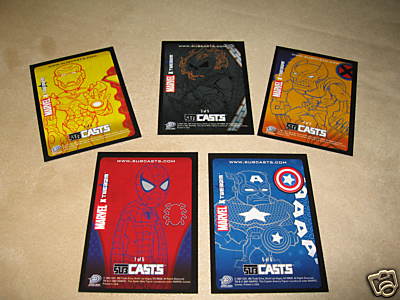 2007 MARVEL MASTERPIECES SUBCASTS FULL SET of 5 Trading Cards! Iron/Spider Man