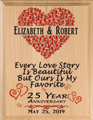 Custom 25 Year Anniversary Gift Personalized 25th Year Every