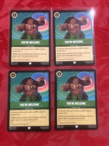 4x Lorcana Shimmering Skies - You're Welcome - 96/204 - M/NM x4 - Picture 6 of 7