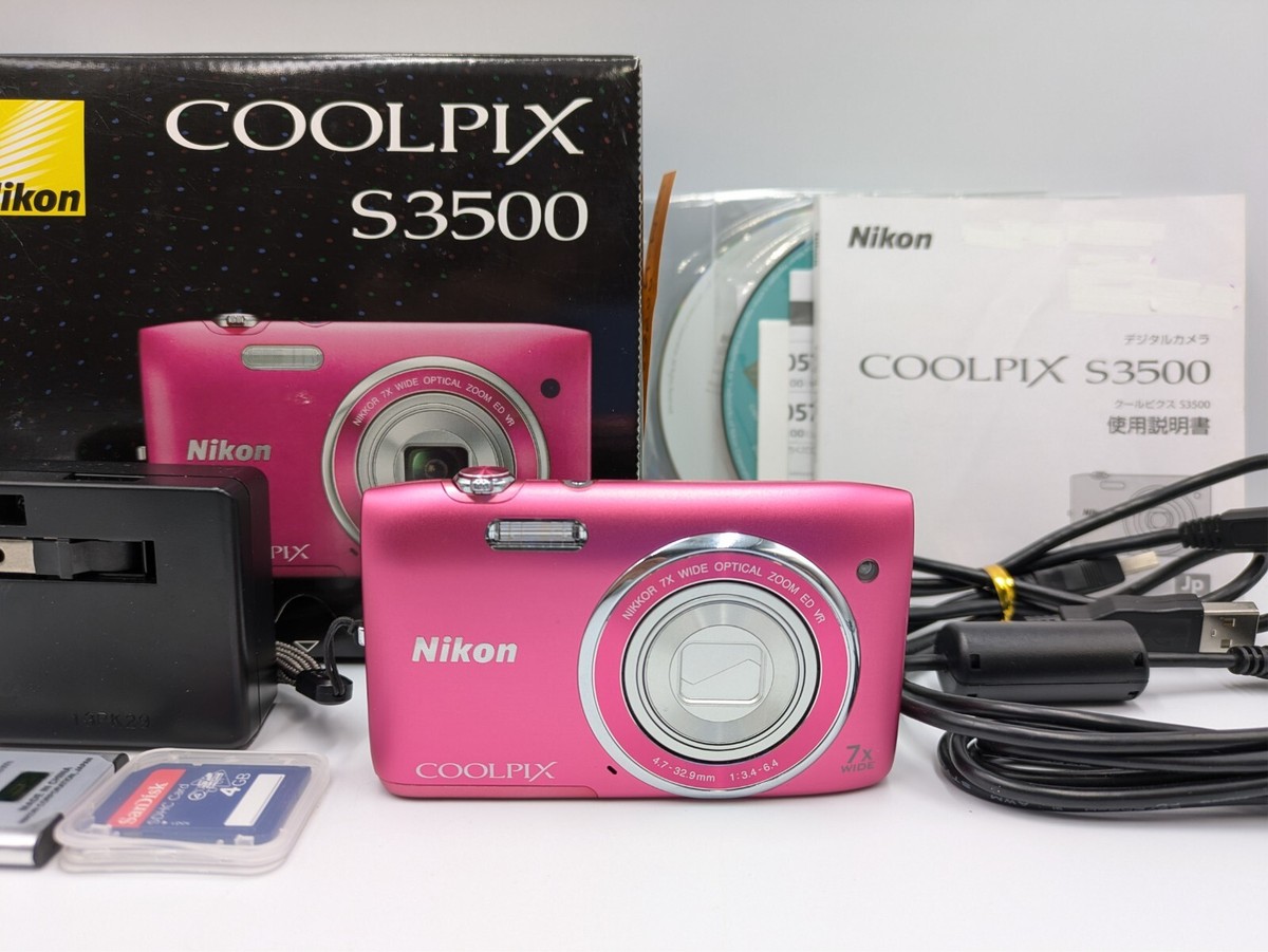 N-Mint] Nikon COOLPIX S3500 pink Compact Digital Camera from japan 