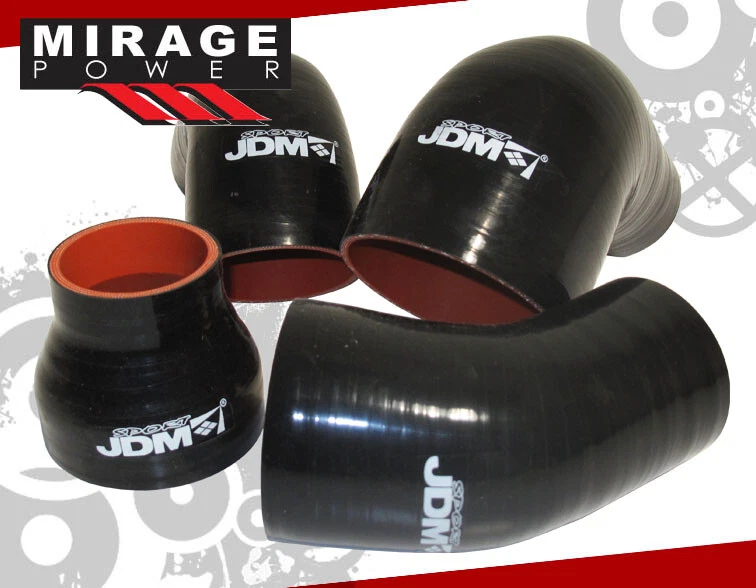 JDM Sport 4" To 3" Straight Reducer Black Red Silicone Coupler Hose Piping Pipe - Изображение 4 из 4