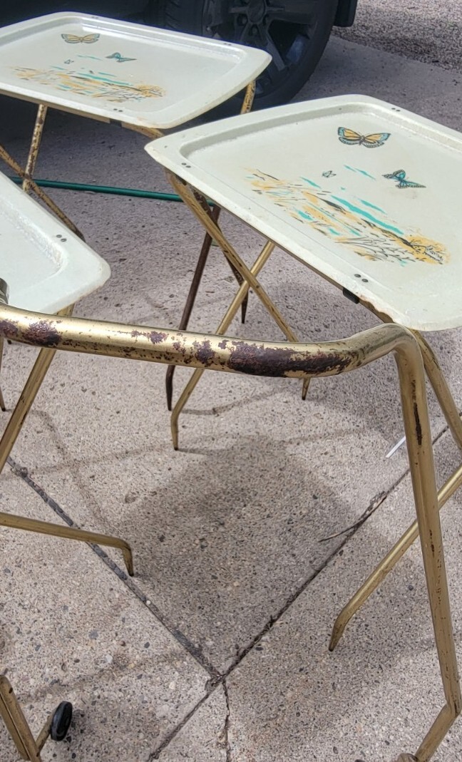 Vintage CalDak Mid Century Fiberglass TV Trays eBay