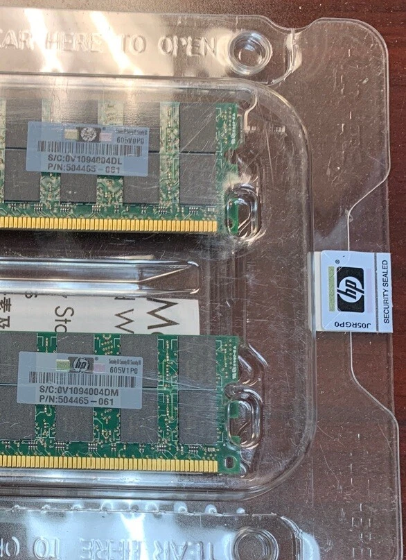 HP 8GB 2X4GB PC2 -6400P SRAM 504351-B21 504465-061 SERVER MEMORY SEALED NEW - Image 2 of 4