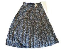 NWT J. McLaughlin Calluna Midi Skirt Sz 2 Mini Secret Garden Blue Floral Pleated
