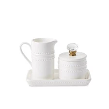 Mud Pie Home Circa Door Knob Coffee Tea Sugar Bowl and Creamer Serving Set