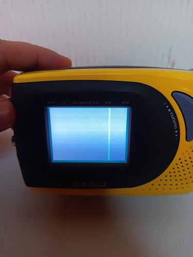 Vintage Casio SY-20B LCD Color TV Television Portable Antenna US Yellow Turns On - Picture 6 of 15