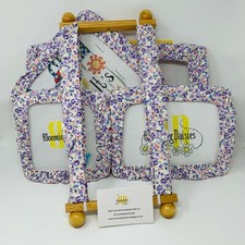 Purple Flowers on White Grime Guards - Q-Snap Frame-Cross Stitch/Needlecraft