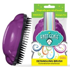 Cepillo desenredante Knot Genie para cabello húmedo o seco - soplo de púrpura