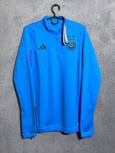 Chaqueta de entrenamiento de fútbol del equipo argentino manga larga azul Adidas para hombre talla S