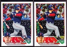 Masataka Yoshida Red Sox Rookie 2023 Topps Holiday Candy Cane Bat & Base #H8 RC