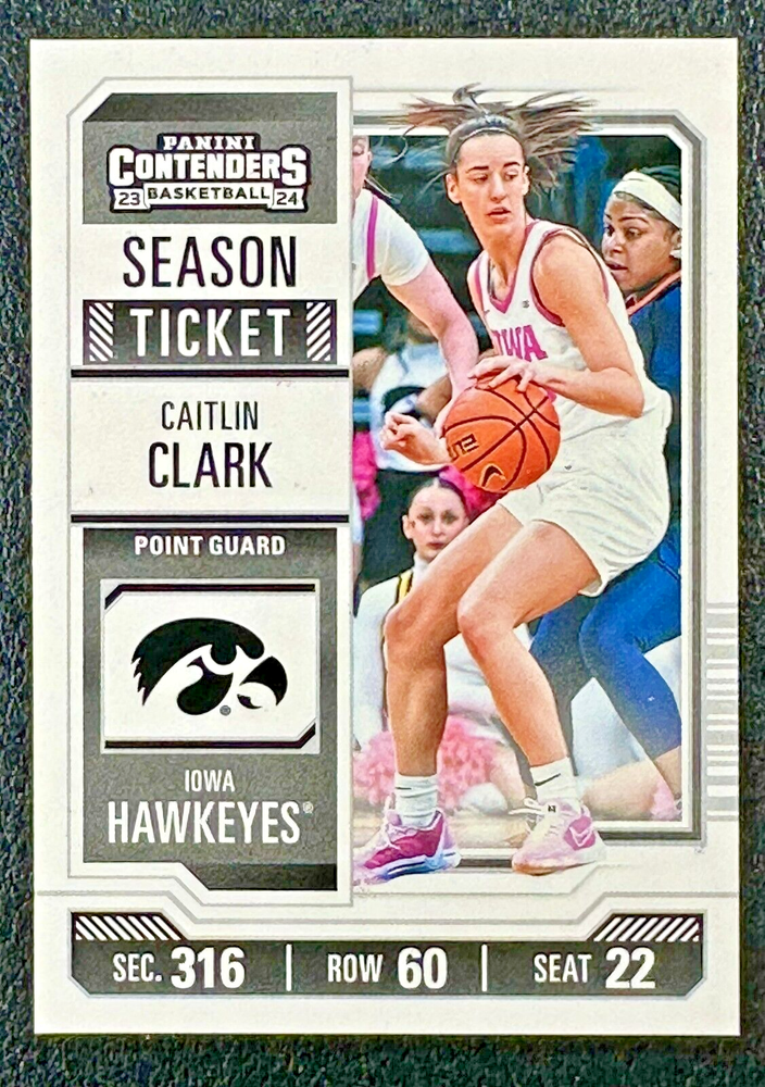 2024 Panini Caitlin Clark Collection CC4 Season Ticket Rookie Card