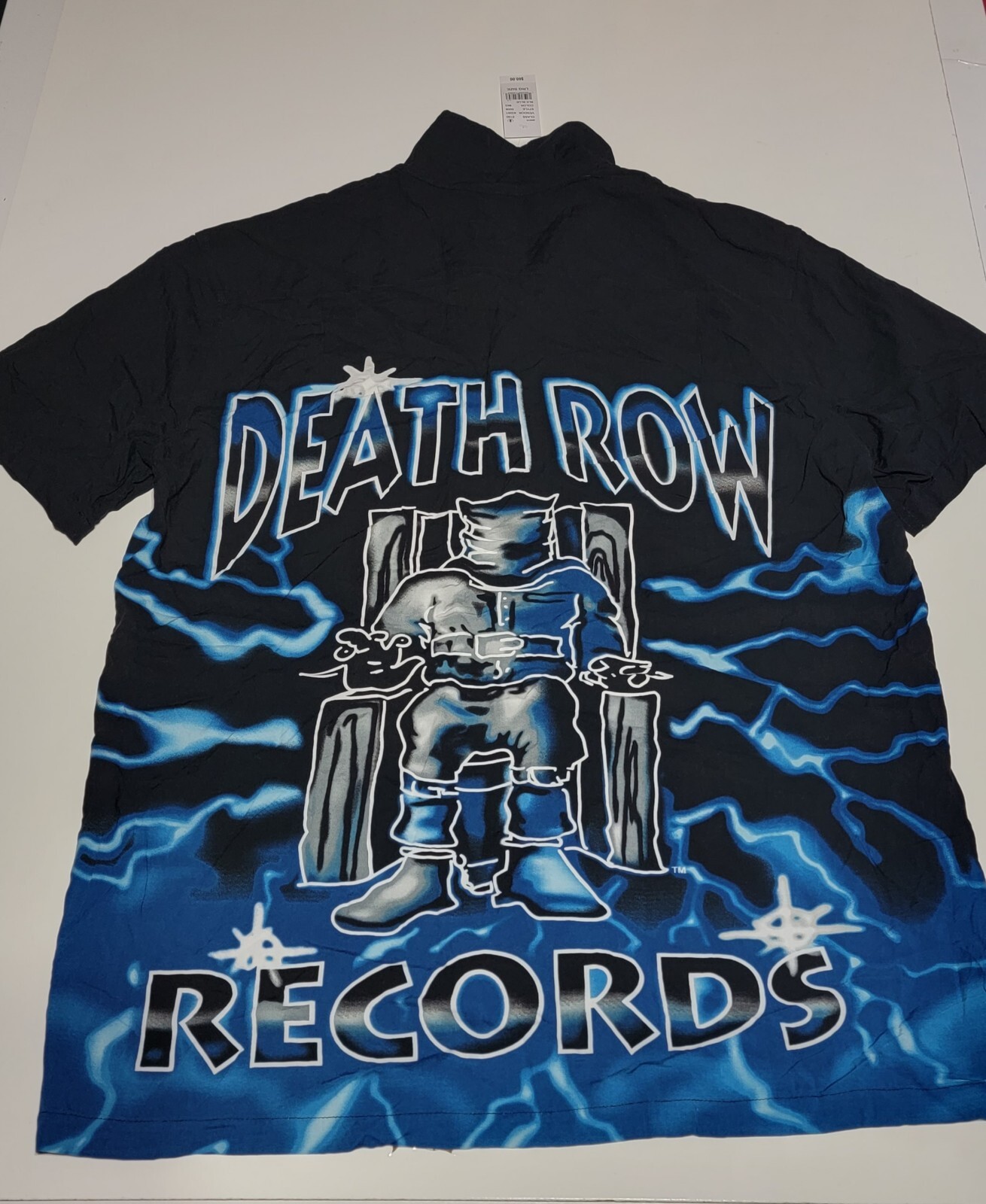 FILA Camicia abbottonata Death Row Records taglia grande nuova con etichette