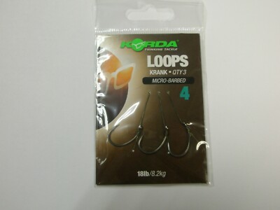 Korda Loops Krank Hook 3pk ALL VARIETIES Carp fishing tackle