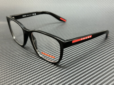 PRADA LINEA ROSSA PS 06PV 1AB1O1 Black Men's 55 mm Eyeglasses