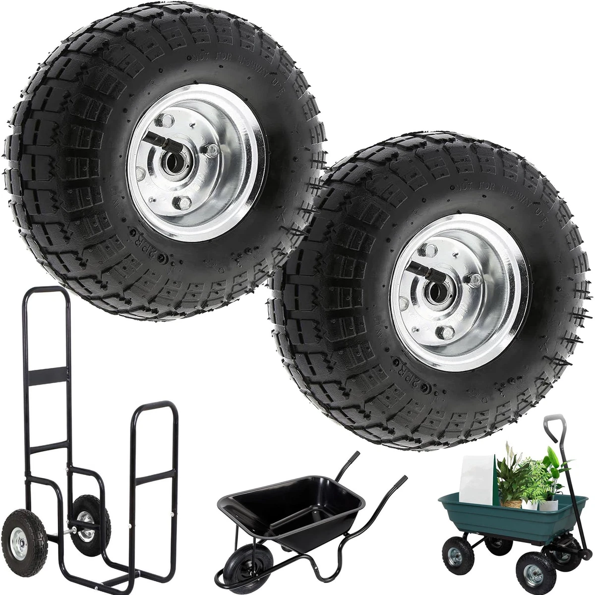 Sack Truck Wheels 2 Pcs Rubber 3.00-4 (260x85