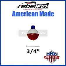 3/4" .75 inch ROUND - Red, White & Blue Fishing Bobbers Floats 10 to 1000 Count