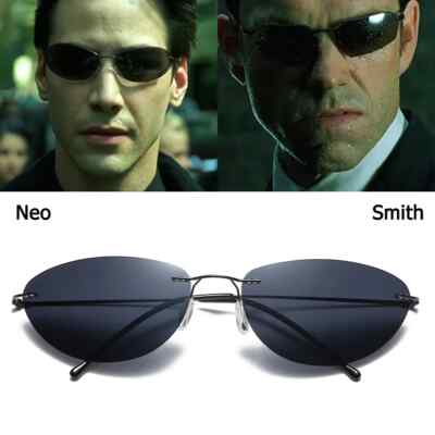 Occhiali Da Sole Uomo Polarizzati UV400 Occhiali Da Sole Polarizzati Senza Montatura Stile The Matrix (Agent Smith/Neo) Per Uomo - UV400 Mars Attack Occhiali Da Sole Uomo Polarizzati UV400 Occhiali Da Sole Polarizzati Senza Montatura Stile The Matrix (Agent Smith/Neo) Per Uomo - UV400 Mars Attack