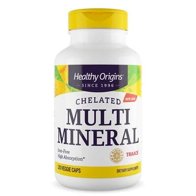 Healthy Origins Chelated Multi Mineral 120 Veggie Capsules Bone & Muscle Health