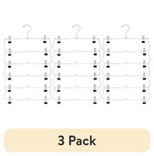 3 pack 6-Tier Pant Skirt Hanger,Heavy Duty Chrome Metal,Space Saving,1 Count