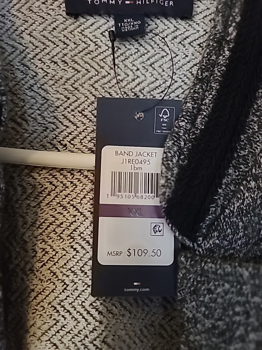 Tommy Hilfiger Sweater Suit Women XXL Gray Black stripe Cardigan