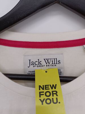ジャック ウィルス Jack Wills 【 Laundered T-Shirt Womens Women 】 レディース Jack Wills Women's T-Shirt UK 12 White 100% Cotton Short