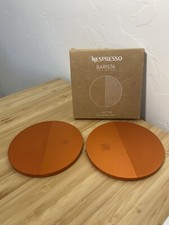 2 x Nespresso Barista Limited Ed Aluminum Coasters Summer 2024 Mandarin Orange