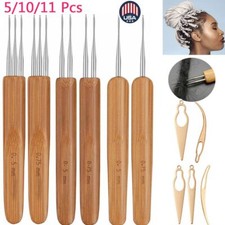 Bamboo Crochet Dreadlock Hook Needle Dread Tool Braiding Hair Maintenance Craft