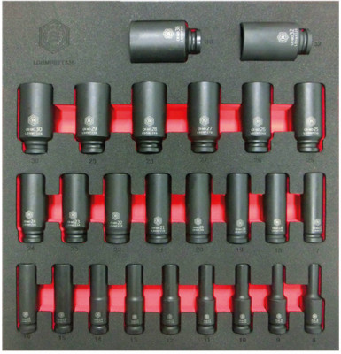 Britool Hallmark LDHMPSET836 25 Stück 1/2'' Dr. Deep Impact Steckschlüsselsatz Größen 8-36 mm