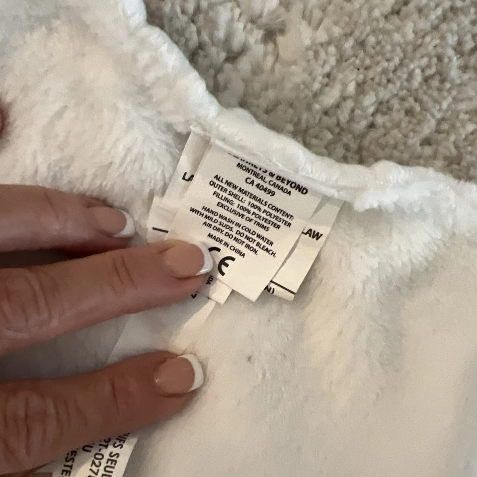 Blankets & Beyond Blanco Cordero Oveja Lovey Bebé Manta de Seguridad Minky Dots Suave- Foto 3 de 4