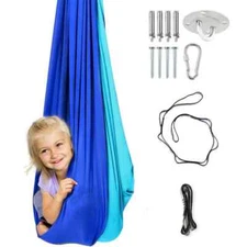 iFanze Sensory Swing, 2PCS Indoor Swing for Kids and Adult, Max 300Lbs, Blue