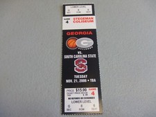 South Carolina State vs Georgia Bulldogs (11-21-2006) Basketball Ticket Stub 