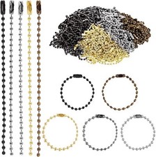 15 cm Metal Ball Beaded chain connector Tag  Keyring Clasp Dog tags UK