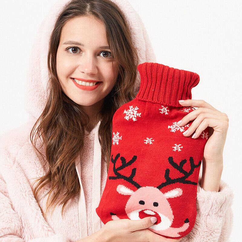 2L Large Hot Water Bottle Quality Hot Water Bottles Soft Knitted Cover