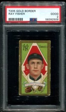 T205 Gold Border Ray Fisher "SP" - PSA 2 - New York Yankees / Nicely Centered