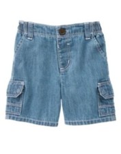 GYMBOREE ELEPHANT OASIS CHAMBRAY CARGO INDIGO SHORTS 3 6 NWT