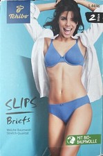 Damen 2 Slips Blau Gr. L 44/46 Neu