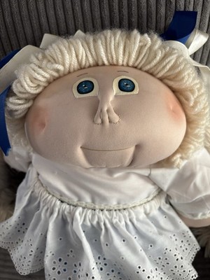 Vintage Handmade Cabbage Patch Doll Style Blonde Yarn Hair - Not Official chubby