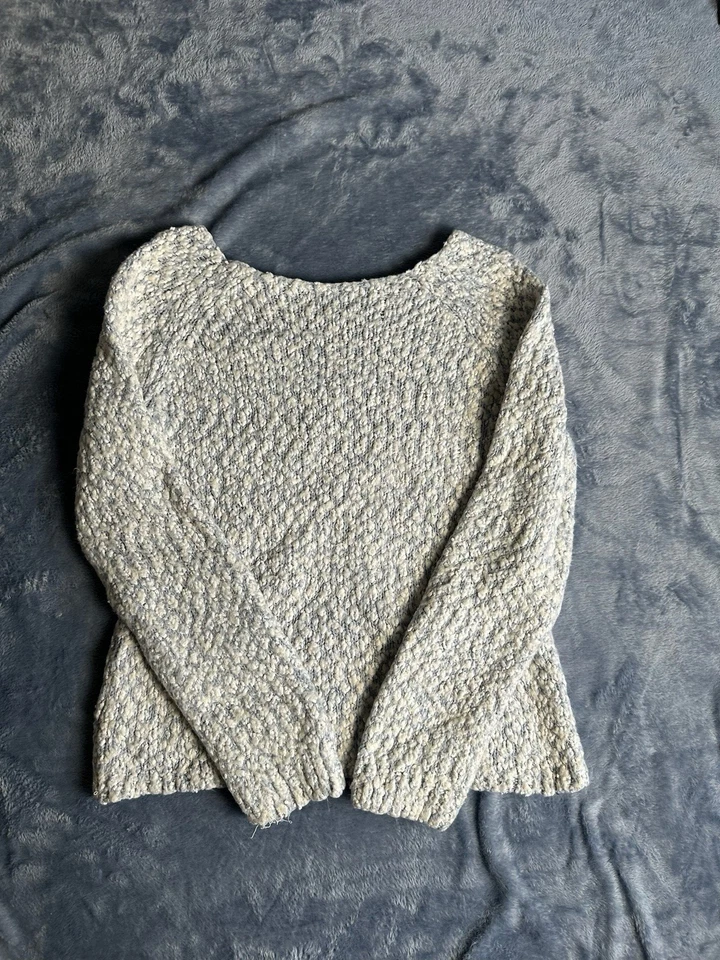 Suéter para mujer Buffalo David Bitton manga larga tejido jaspeado gris crema talla M Foto 3 de 3