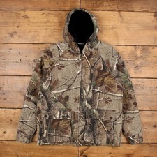 Realtree Jacket L Mens Brown Hooded Hunting Camo Outdoor Field