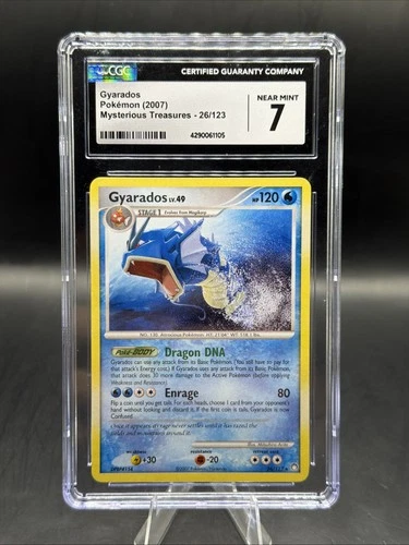 Pokemon TCG DP Mysterious Treasures Gyarados 26/123 CGC 7 Near Mint